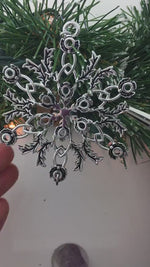 Scottish Thistle Amethyst  SnowWonders® Snowflake Ornament/Pendant, (5233amethyst) , Scottish Thistle Gift, Scottish Emblem Christmas