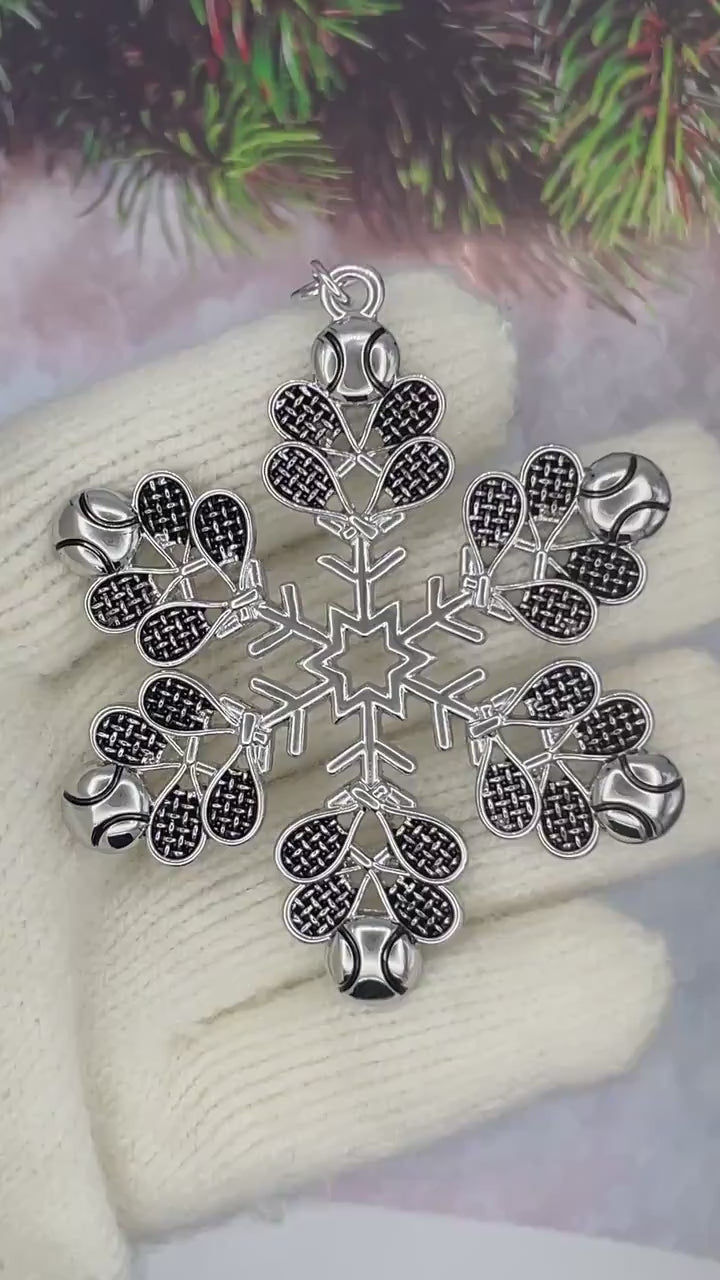 Tennis SnowWonders® Ornament (6095), Christmas Tree themed Snowflake Ornament
