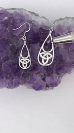 Trinity High Polished Teardrop Earrings (S412)