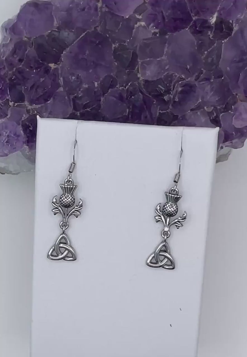 Trinity & Scottish Thistle Necklace / Earrings (Hm181/182) 316 L Stainless Steel