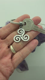 Triskelion Celtic Key Ring, KEY-s197, Triskele ,Irish, Scottish ,  Newgrange .Welsh, Faith Symbol