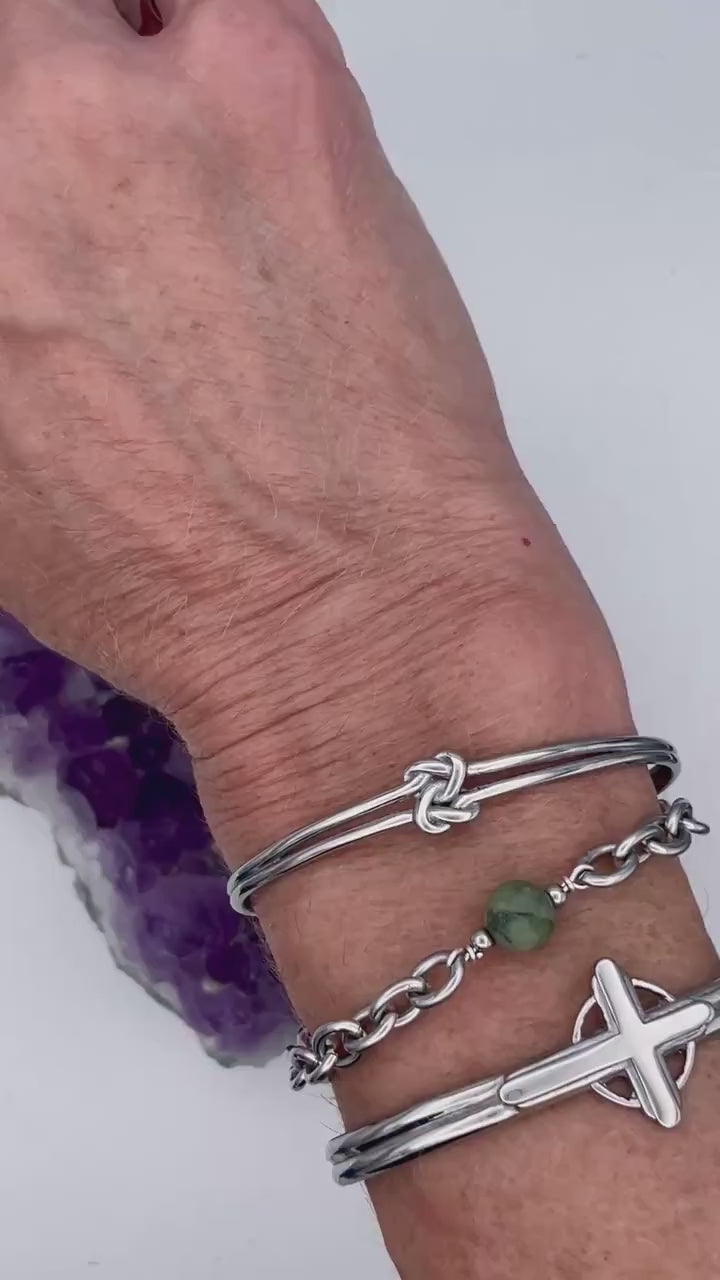 Love Knot Two hearts as one Cuff, (S418) Celtic Love Knot bracelet