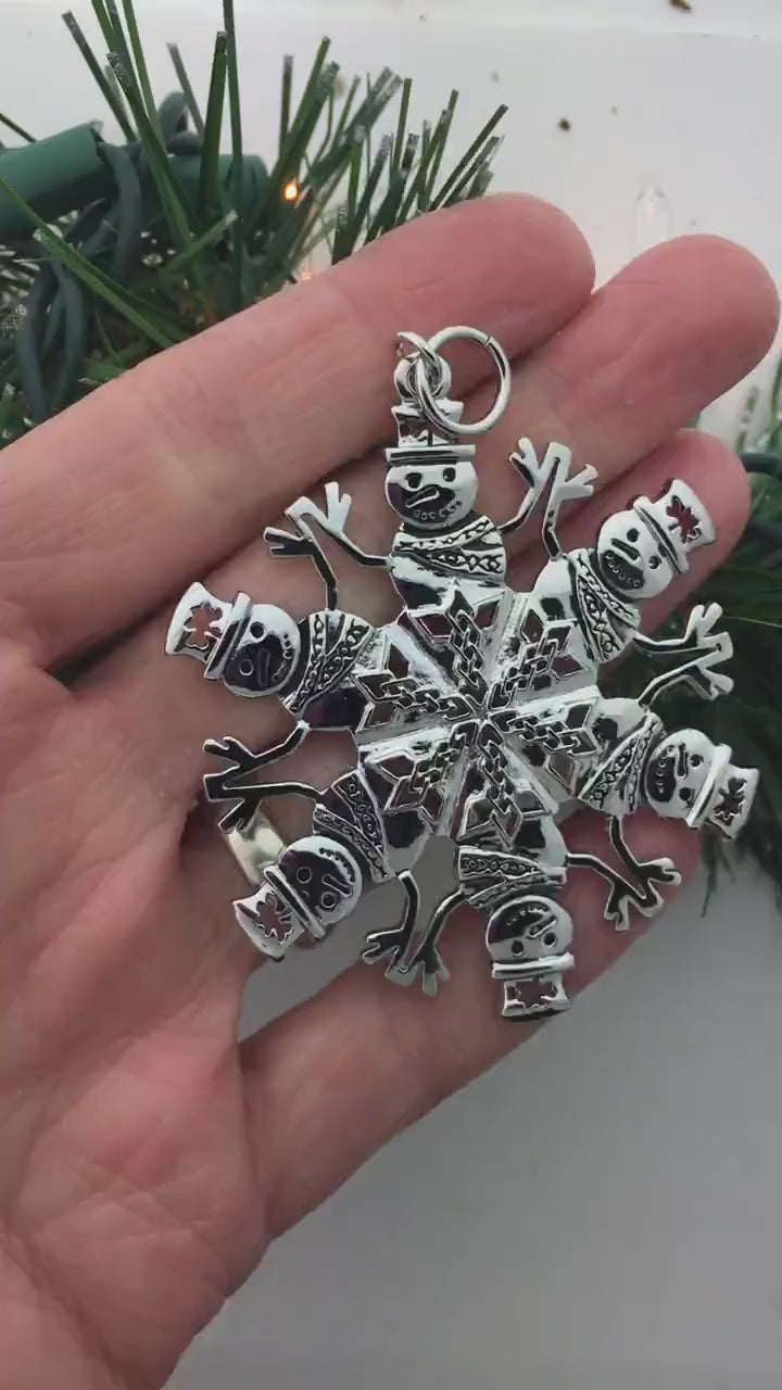 Irish Shamrock Snowman SnowWonder® Snowflake Ornament, 5801, Irish Celtic Snowman,Shamrock Snowman, Snowman Package Decor, Christmas Decor