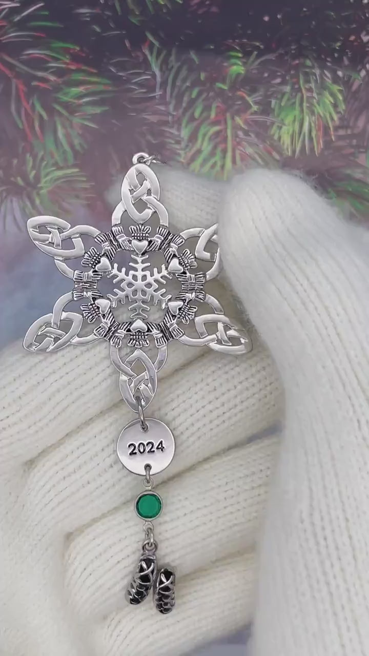 Irish dance Celtic Claddagh 2025  SnowWonders® Ornament, Snowflake  Ghillie, Dance shoe Personalized
