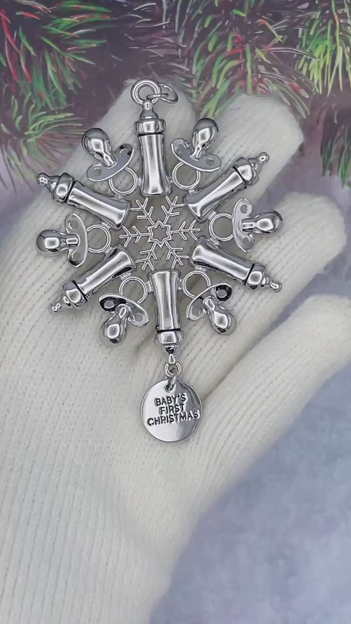 Baby First Christmas SnowWonder® (SW6087baby first tag) Snowflake-Themed Ornament