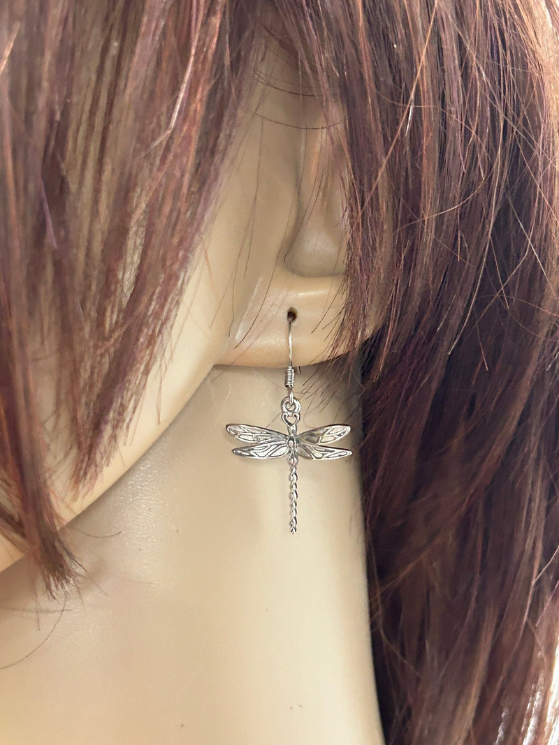 Ribbon of Life Dragonfly Dangle Earrings (s275) - Shop Palmers
