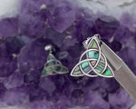 Genuine Abalone Post Trinity Earrings, (s346) Celtic,. Irish Scottish Earrings