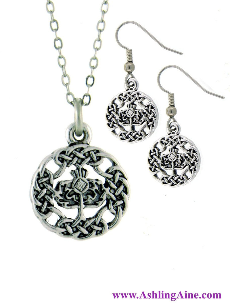 18" Celtic Scottish Thistle Necklace (Rpew34) - Shop Palmers