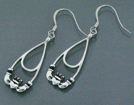 316L Stainless Steel Claddagh Dangle Earrings, s21 - Shop Palmers