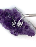 Celtic long tear drop Trinity Knot Earrings (#S20)