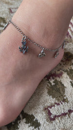 Scottish Thistle Trinity Anklet, (HM163) Scotland Love!