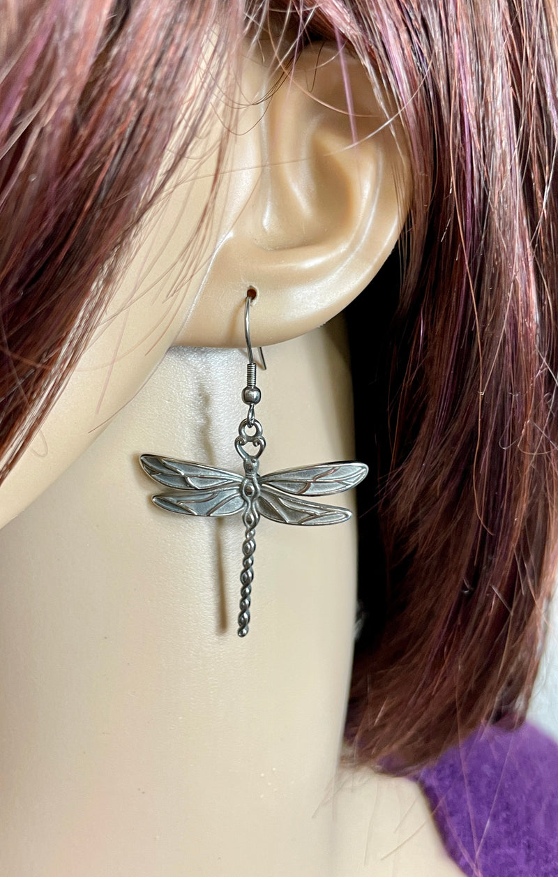 New Beginnings Ribbon of Life Dragonfly Earrings (HM154)