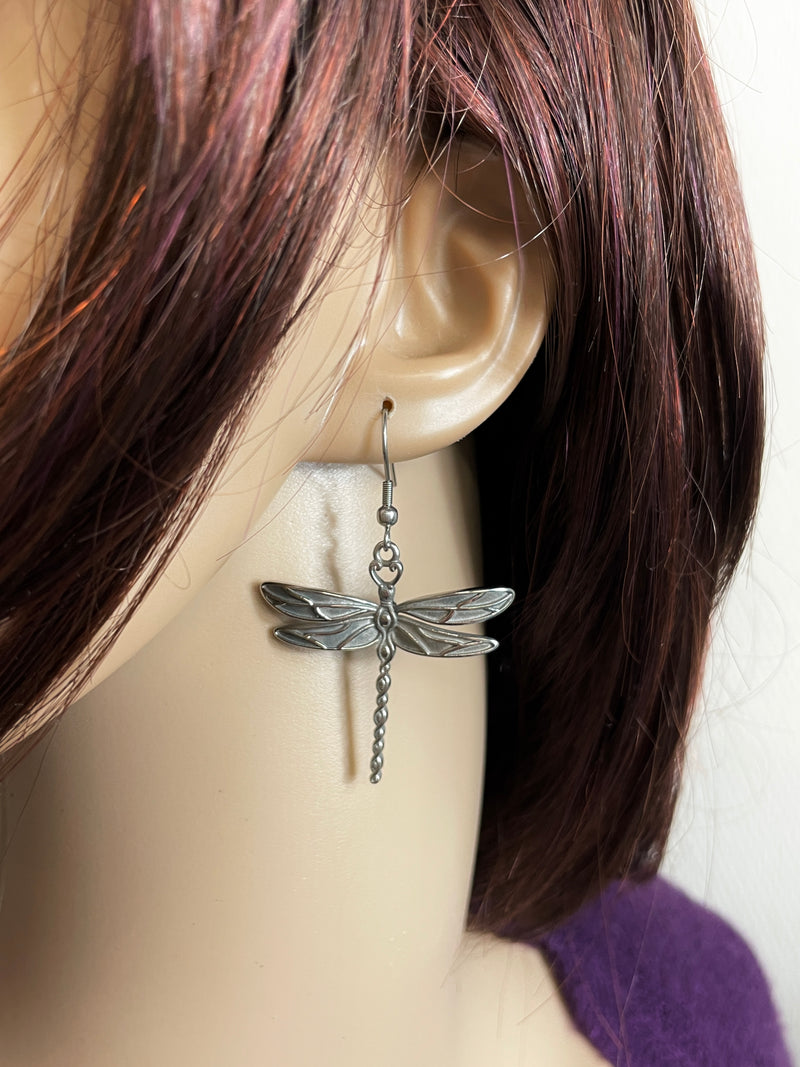 New Beginnings Ribbon of Life Dragonfly Earrings (HM154)