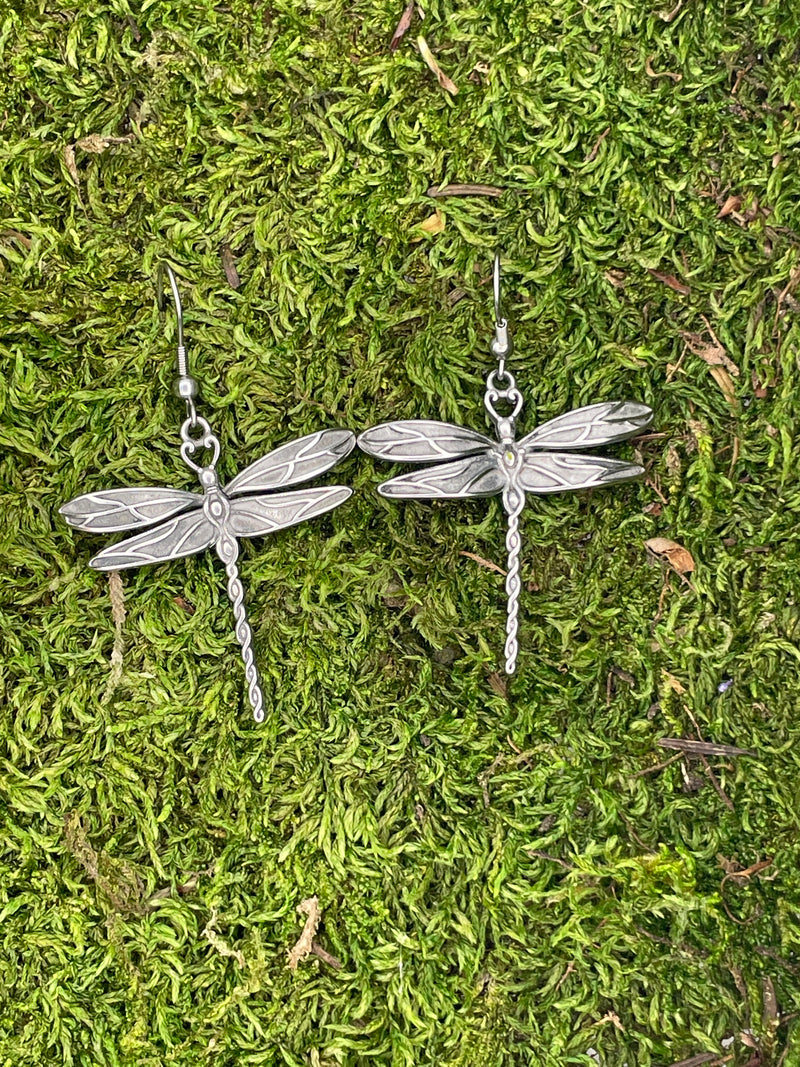 New Beginnings Ribbon of Life Dragonfly Earrings (HM154)