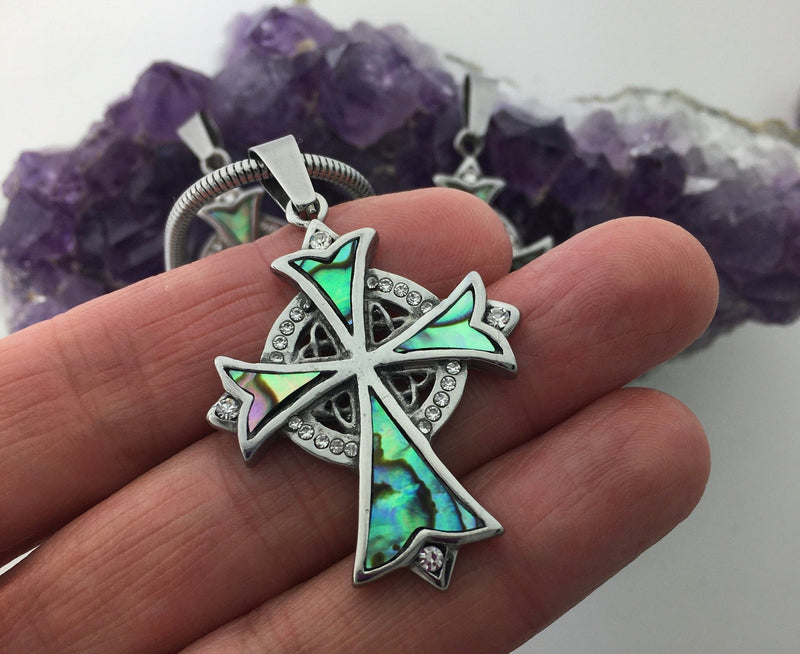 Abalone Family Trinity Cross Pendant (S17) - Shop Palmers