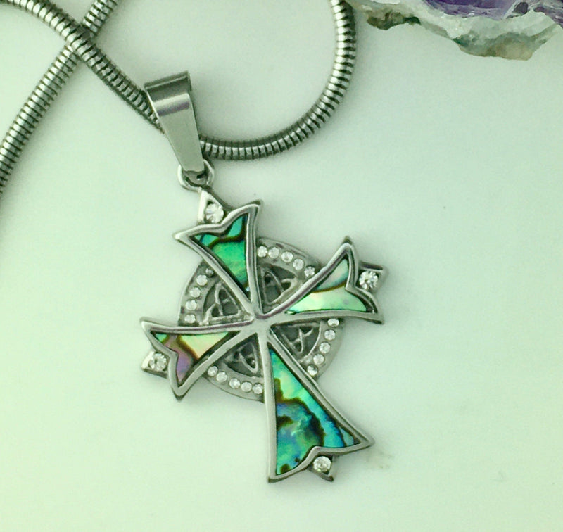 Abalone Family Trinity Cross Pendant (S17) - Shop Palmers