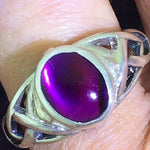 Abalone Paua Shell Trinity Knot ring PURPLE, GREEN, Blue Sterling Silver (HM76) - Shop Palmers