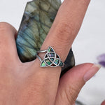 Abalone Trinity knot Eternity Ring,(S334) Celtic Jewelry - Shop Palmers