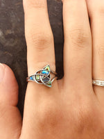 Abalone Trinity knot Eternity Ring,(S334) Celtic Jewelry - Shop Palmers