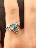 Abalone Trinity knot Eternity Ring,(S334) Celtic Jewelry - Shop Palmers