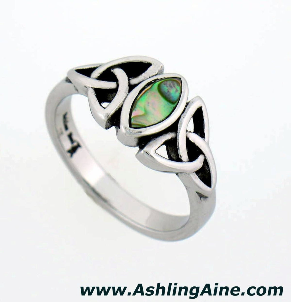Abalone Trinity Knot Ring (S82) - Shop Palmers