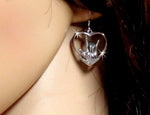 American Sign Language "I love you" Heart Earrings, (S245) - Shop Palmers