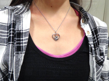 American Sign Language "I love you" Heart Necklace(large or medium pendant), (S247) - Shop Palmers