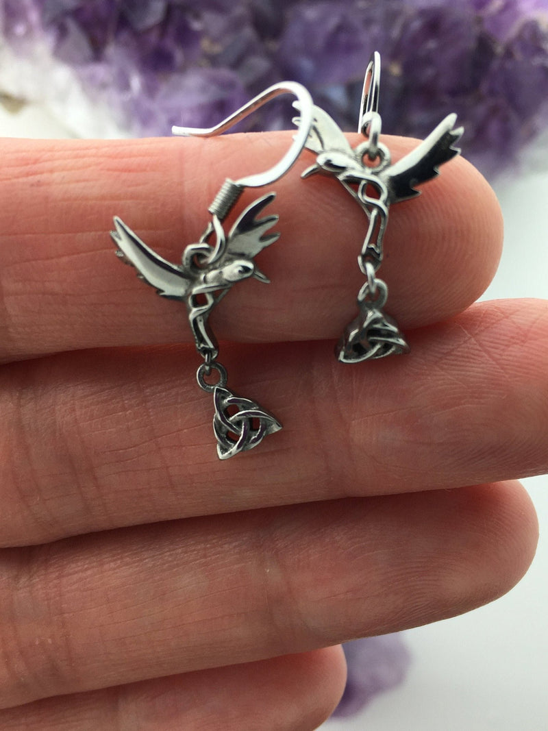 Articulated Trinity Knot Hummingbird Earrings (S274) - Shop Palmers