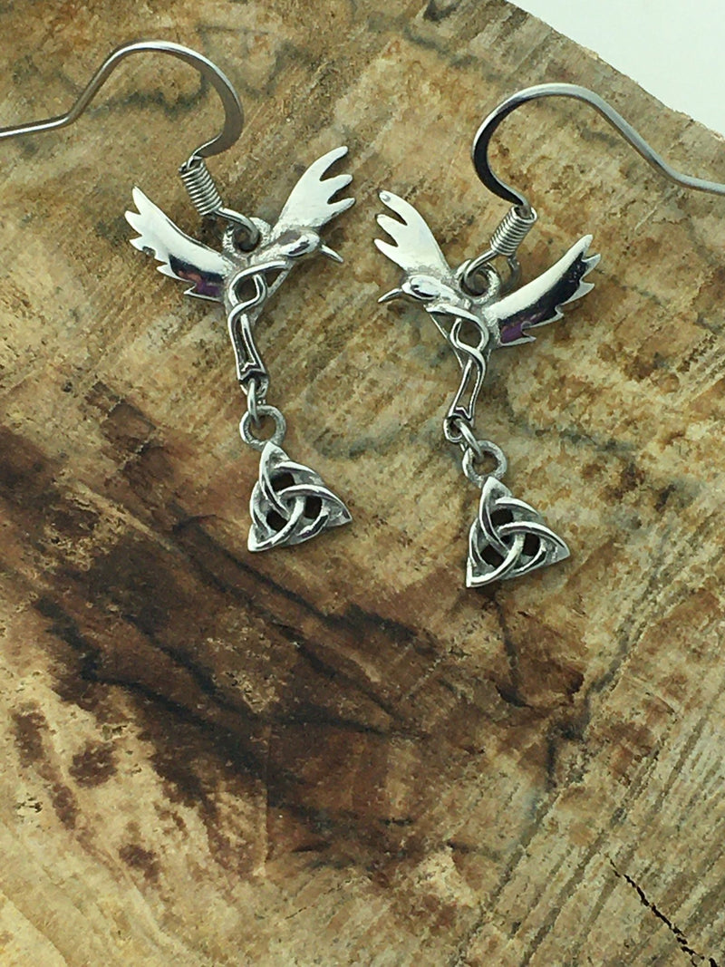 Articulated Trinity Knot Hummingbird Earrings (S274) - Shop Palmers