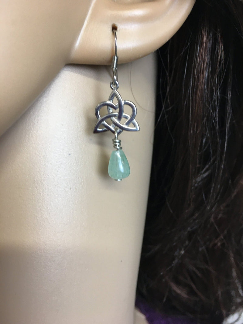 Aventurine Sister's/Family Knot Earrings (HM75) - Shop Palmers