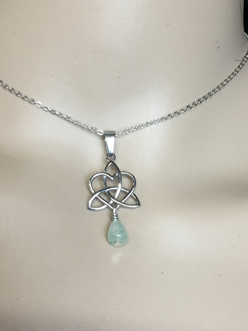 Aventurine Sister's/Family Knot Necklace (HM74) - Shop Palmers