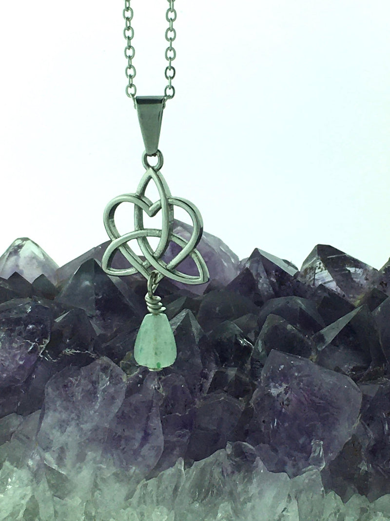 Aventurine Sister's/Family Knot Necklace (HM74) - Shop Palmers