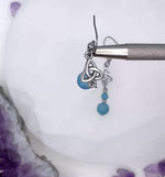 Handmade Larimar Trinity Knot Earrings (HM161)