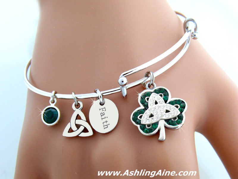 Celebrating St. Patrick Bangle Charm Bracelet (S89bangle) - Shop Palmers