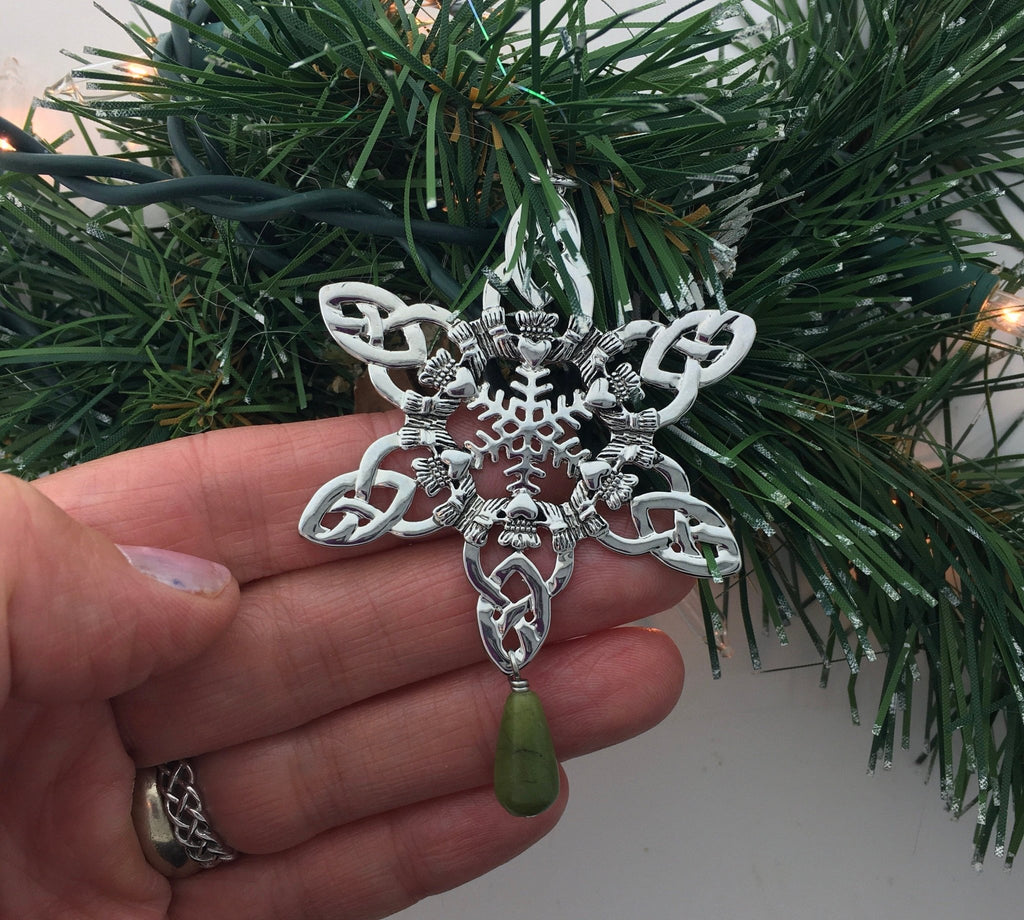 CELTIC Claddagh Connemara SnowWonders® Snowflake ORNAMENT, (Jpew5058connemardrop) - Shop Palmers