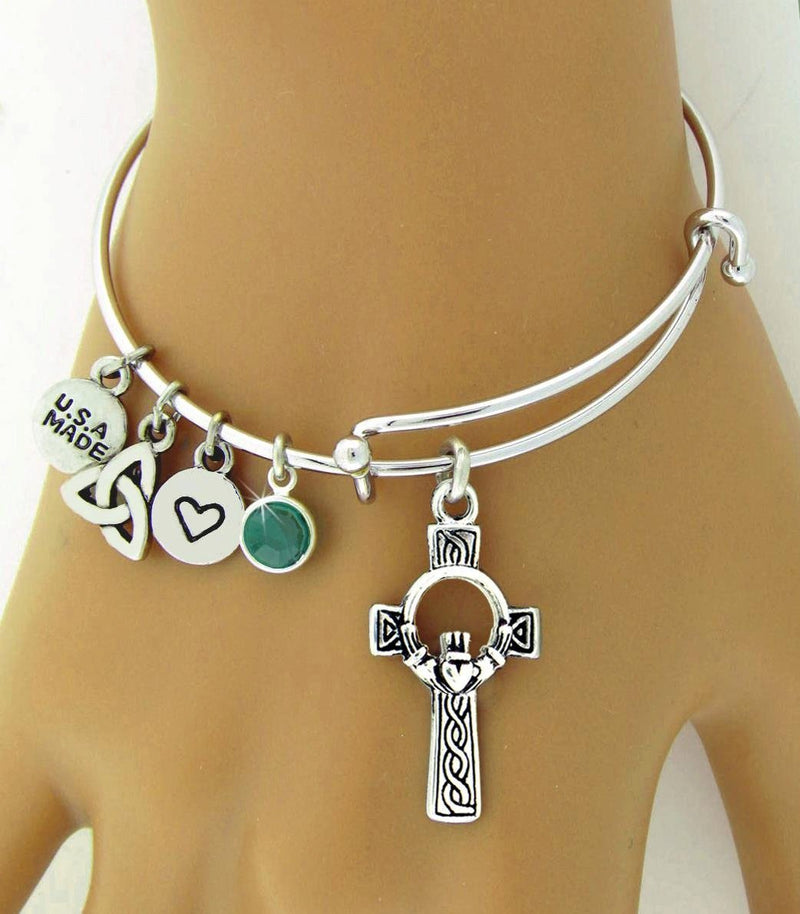 Celtic High Cross Adjustable Charm Bangle Bracelet - Shop Palmers