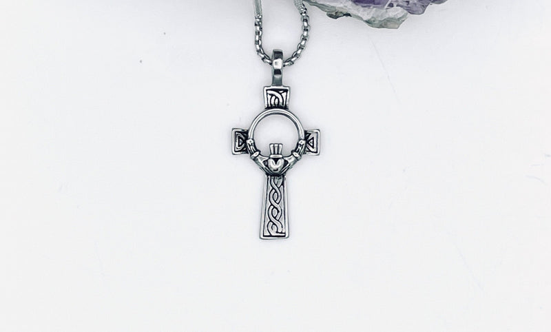 Celtic High Cross/claddagh Necklace, s73B - Shop Palmers