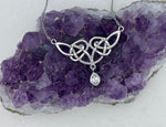 Celtic Knot Necklace w/ Emerald, Sapphire, or Amethyst CZ on 18" Chain (#s306) - Shop Palmers