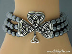 Celtic Knot Shamrock & Beaded Stretch Bracelet "The Flow of Life" JPEW6505 - Shop Palmers