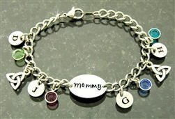 Celtic Sister s Knot Adjustable Personalized Link Charm Bracelet s114 Shop Palmers