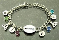 Celtic Sister's Knot Adjustable Personalized Link Charm Bracelet, s114 - Shop Palmers