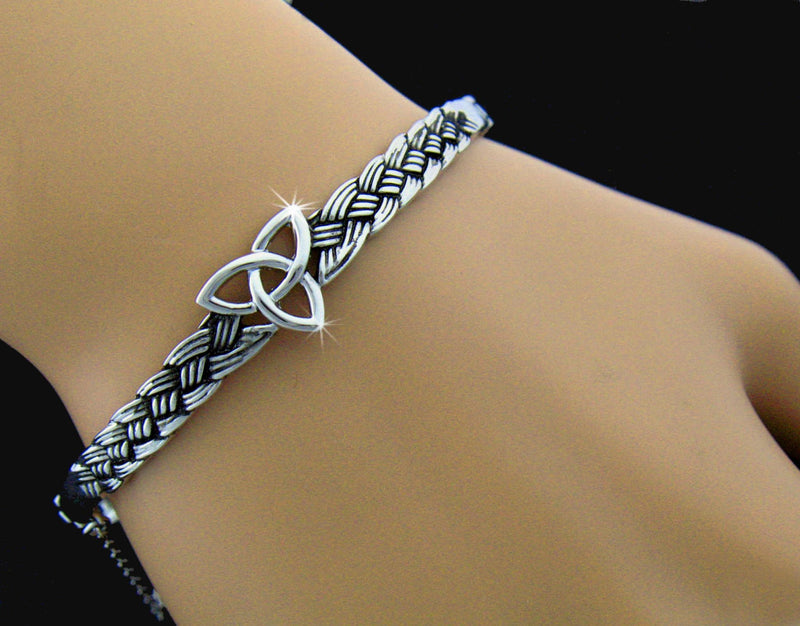 Celtic Trinity knot Bangle Bracelet, JPEW7001 - Shop Palmers