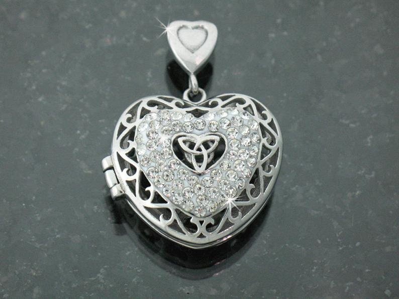 Celtic Triple Heart Trinity Locket s154 - Shop Palmers