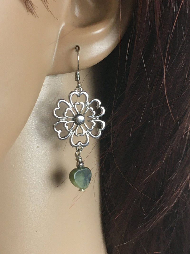 Connemara Love Grows Heart and Flower Earrings, (HM108) - Shop Palmers