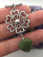 Connemara Love Grows Heart and Flower Necklace, (HM107med) - Shop Palmers