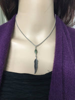 Connemara Marble feather Necklace. (HM200) - Shop Palmers