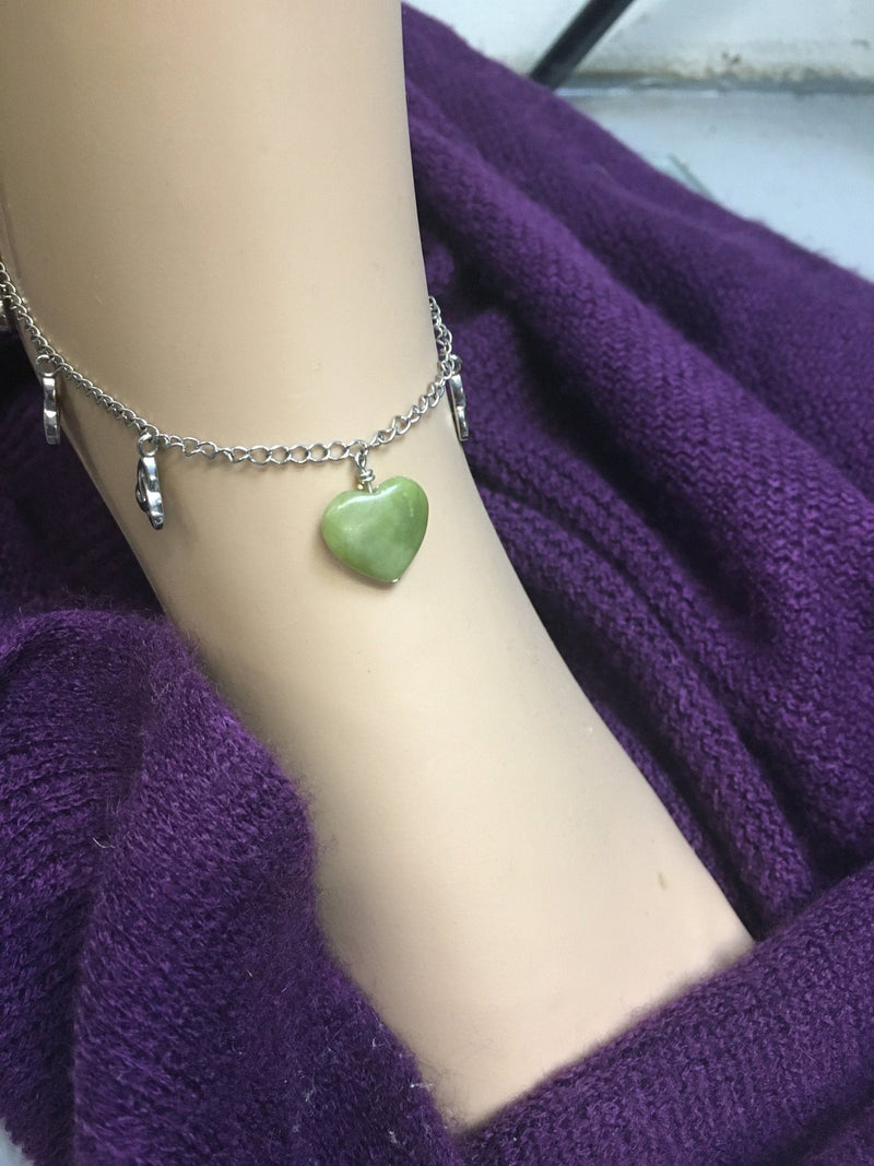 Connemara Marble Heart Trinity ANKLET Irish Ireland (HM23ANKLE) - Shop Palmers