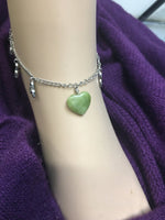 Connemara Marble Heart Trinity ANKLET Irish Ireland (HM23ANKLE) - Shop Palmers