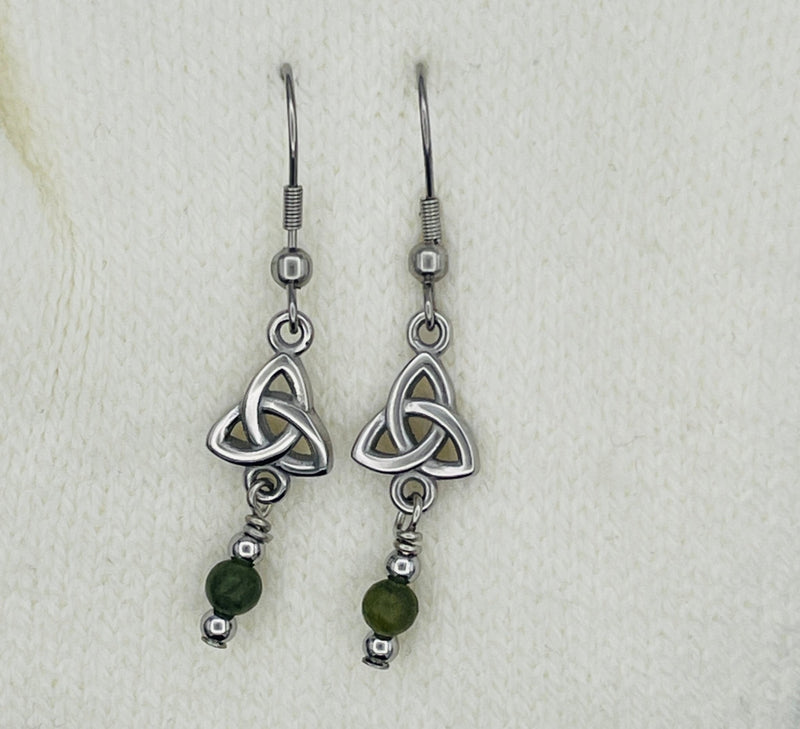 Connemara Marble Trinity Earrings, (HM156) Ireland Handmade - Shop Palmers