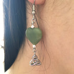 Connemara Marble Trinity Heart Earrings Ireland (HM23E) - Shop Palmers